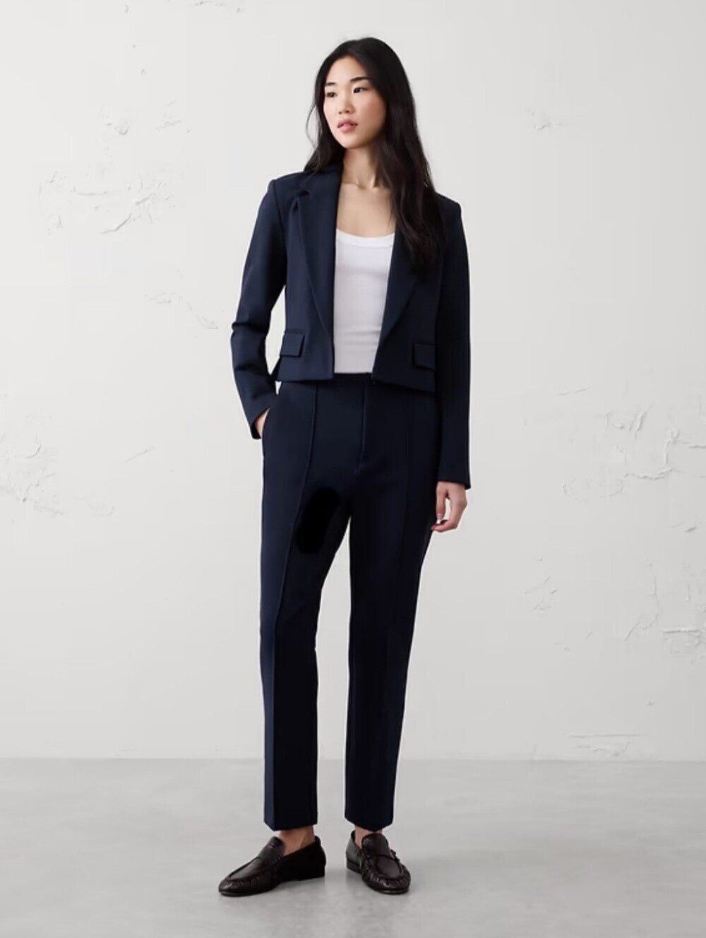 Banana Republic High Rise Ponte Skinny Pants Navy Blue Medium Petite PM NWT $100